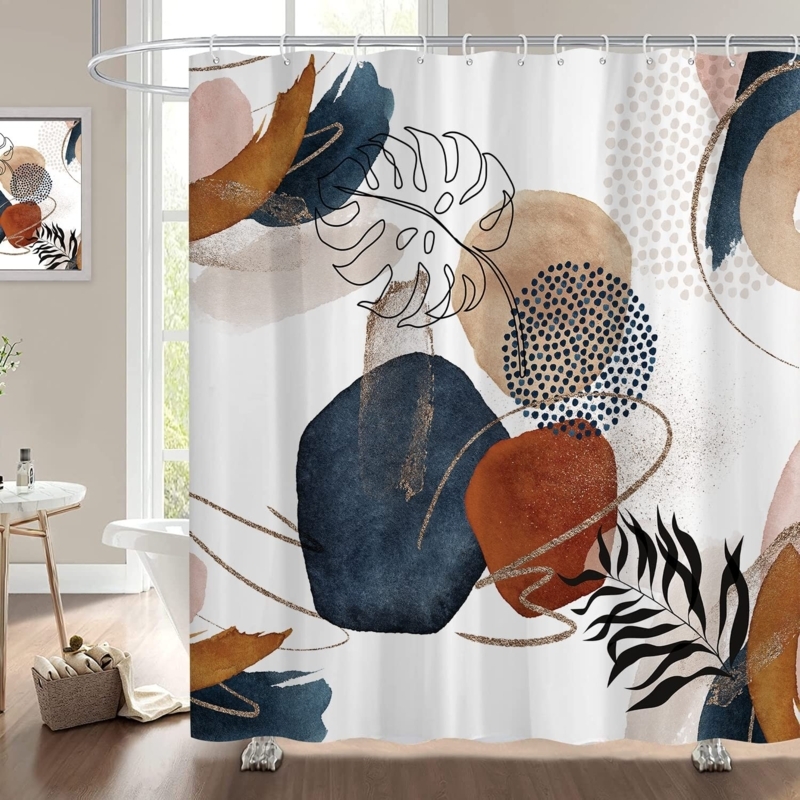 Boho Chic Shower Curtain with Abstract Design