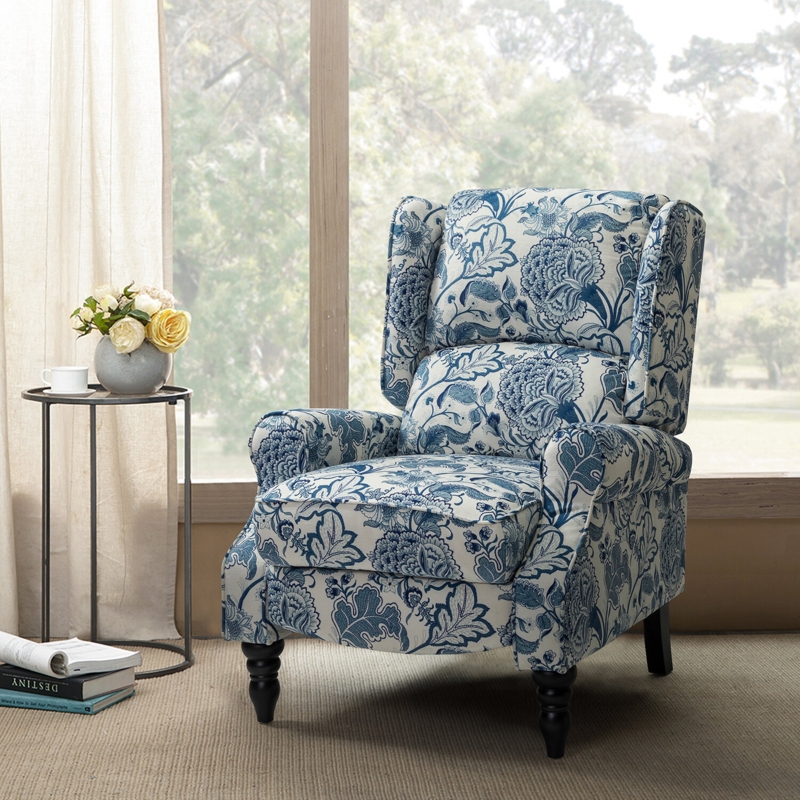 Upholstered Wingback Recliner Chair