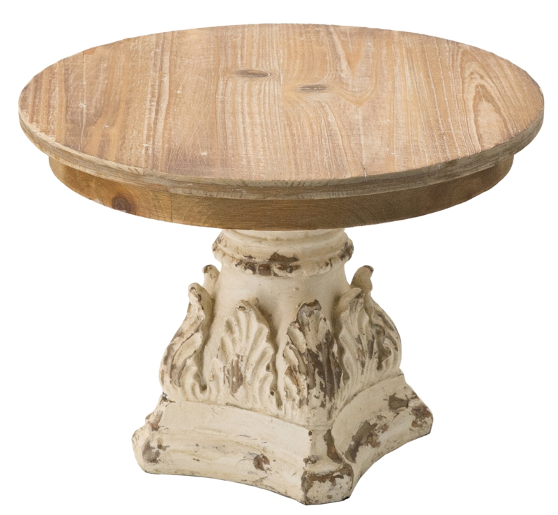 11'' Round Wooden Table Top Plate Stand