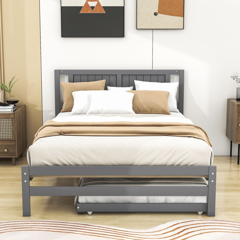 Platform Bed with Removable Trundle