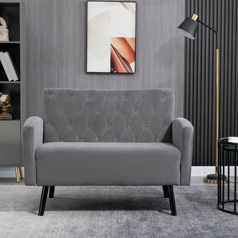 Velvet Futon Armchair with Wingback Design