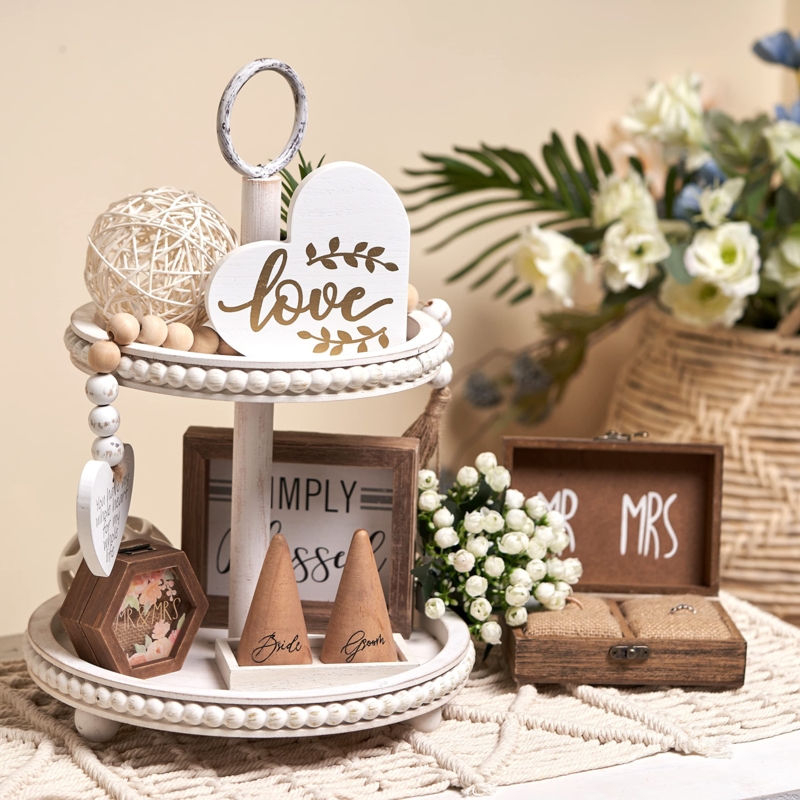 Wooden Tiered Farmhouse Tray