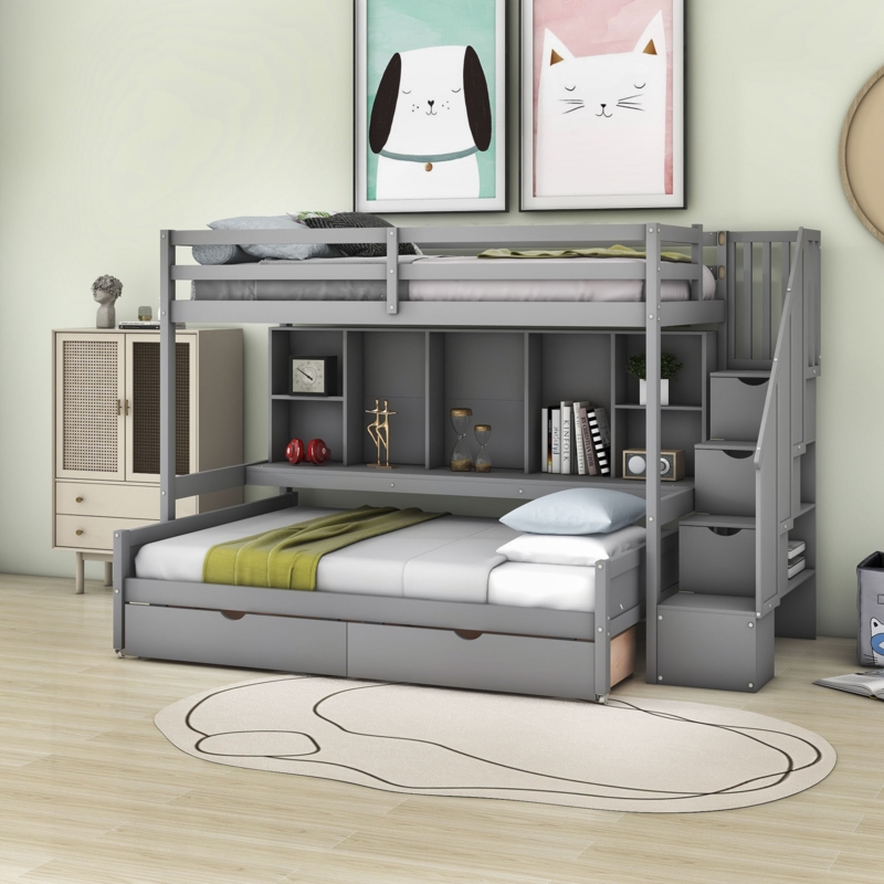 Multifunctional Bed with Storage Staircase
