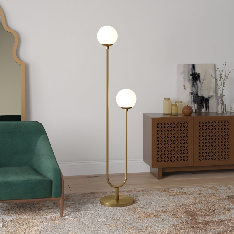 Art Deco-Inspired Globe Floor Lamp