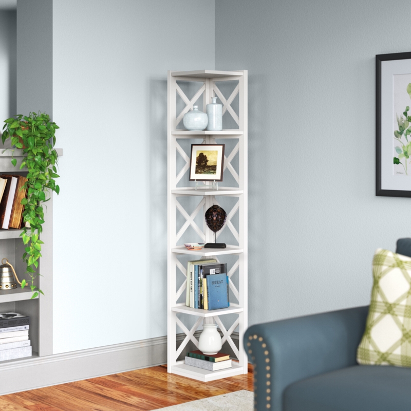 X-Frame 5-Shelf Farmhouse Bookcase