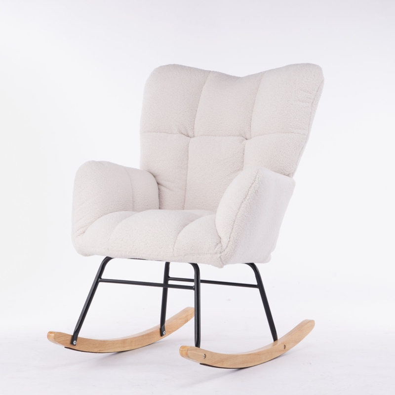 Ergonomic Rocking Chair with High Backrest