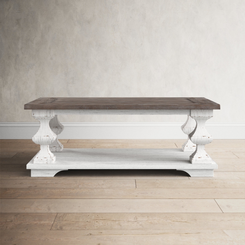 Farmhouse-Style Wooden Coffee Table