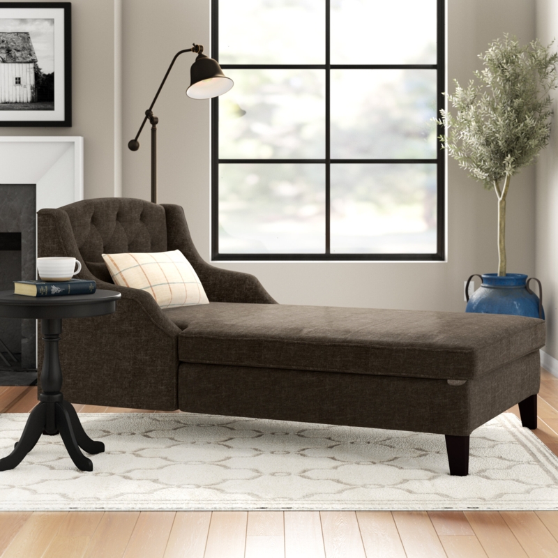 Corduroy Chaise Lounge with Accent Pillow