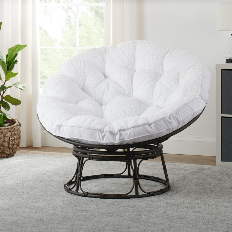 Papasan Gray Chair with Cushion