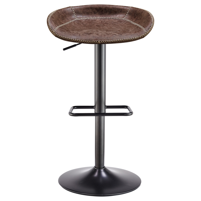 Adjustable Gas-Lift Barstool with Whipstitch Detail