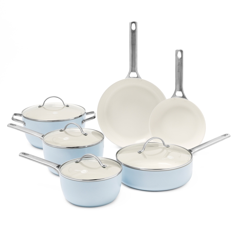 Blue Ceramic Nonstick Cookware Set