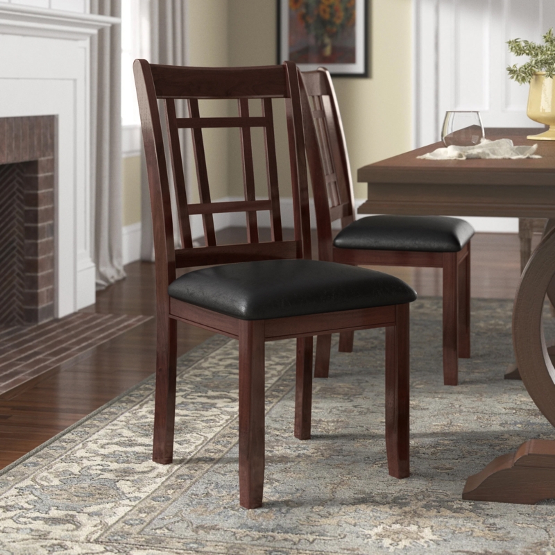 2-Piece Dining Chair Set with Faux Leather Upholstery