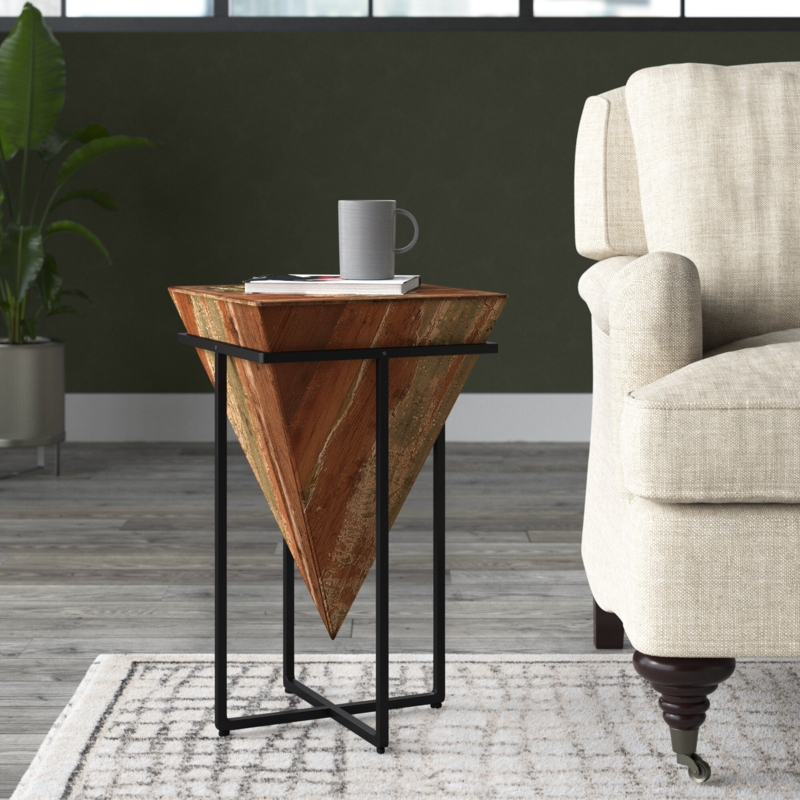Inverted Cone Wooden Accent Table