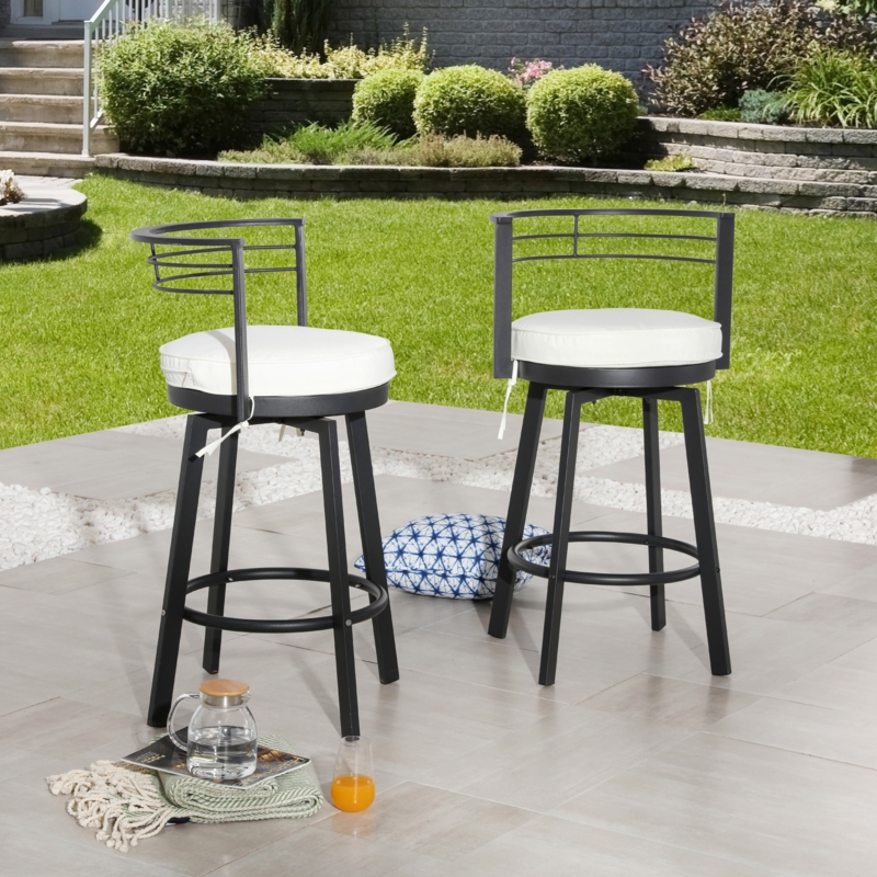 360-Degree Swivel Bar Stool with Footrest