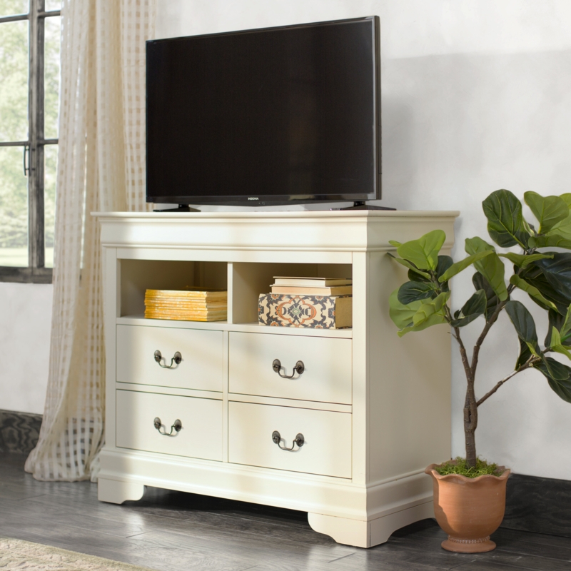 Four-Drawer Media Chest with Shelves