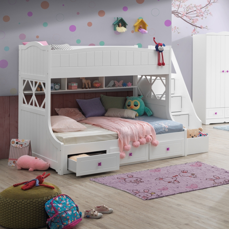 Twin-Over-Full Bunk Bed with Staircase Storage