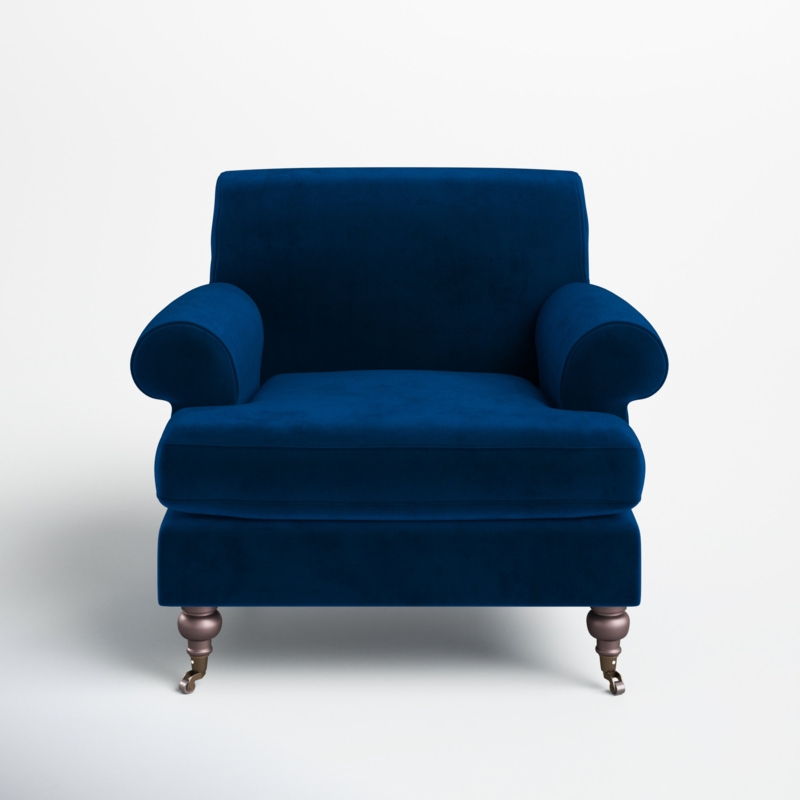 Traditional Flair Armchair with Wooden Legs