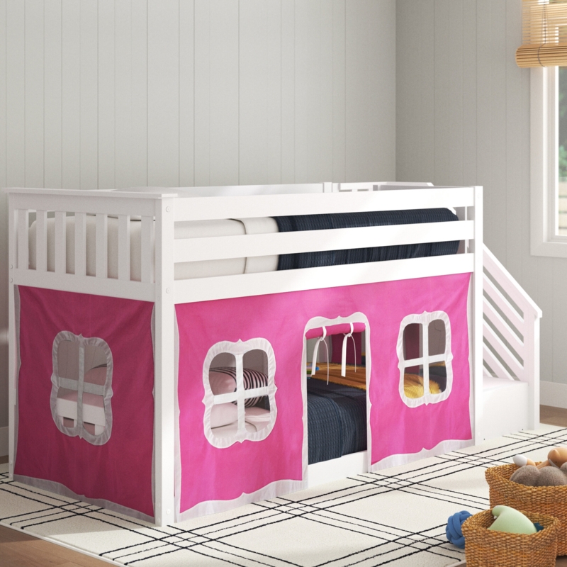 Twin-Over-Twin Bunk Bed with Fort and Stairs