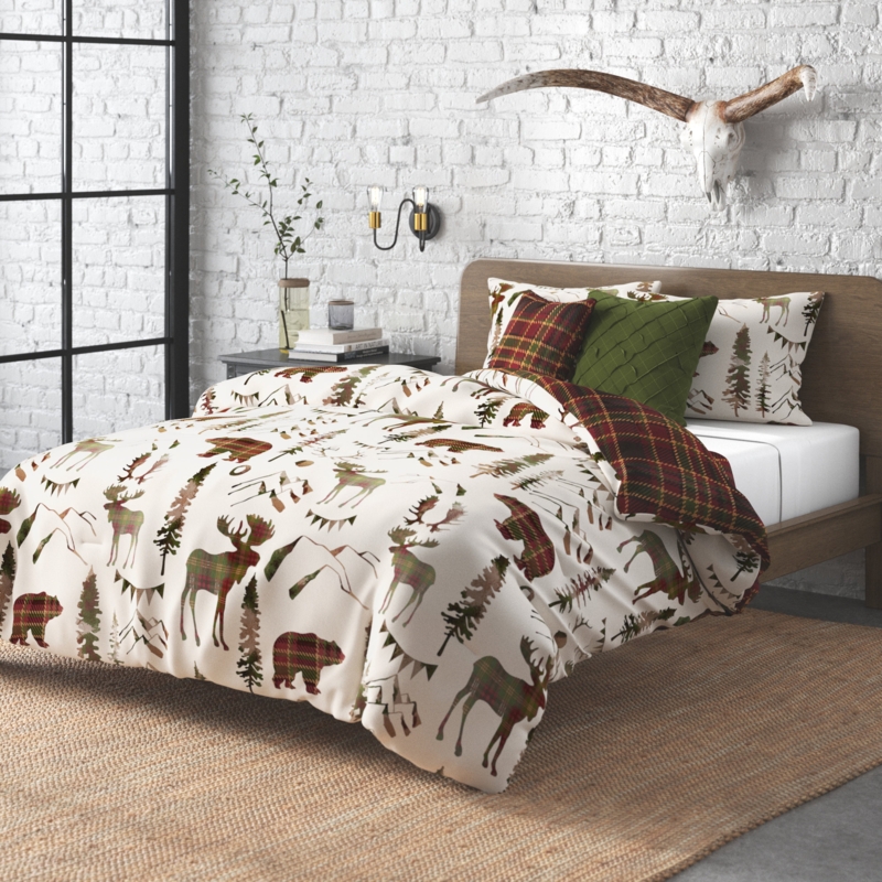 Lodge-Inspired Animal Pattern Comforter Set