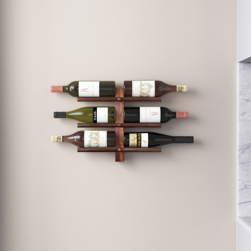 Wall-Mounted Wooden Wine Rack