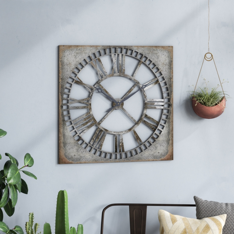 Large Square Roman Numeral Wall Clock