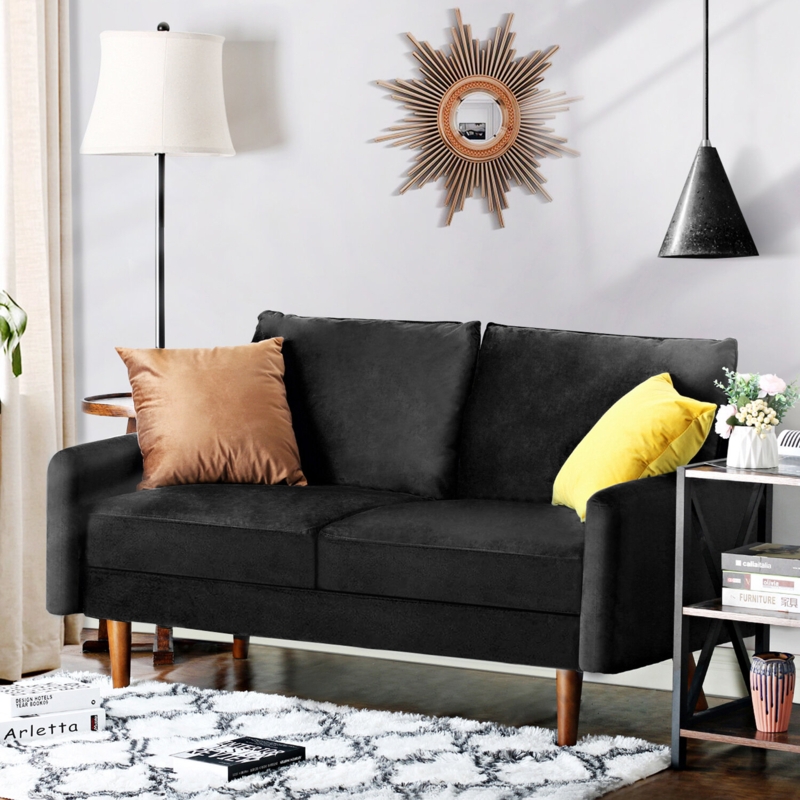 Modern Mid-Century Velvet Sofa