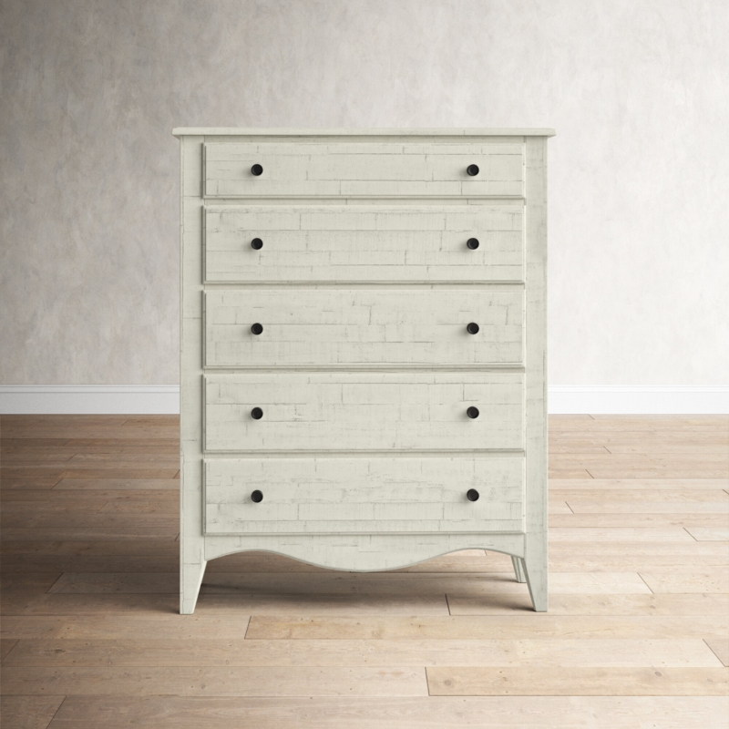 5 Drawer Chest with Scalloped Edges