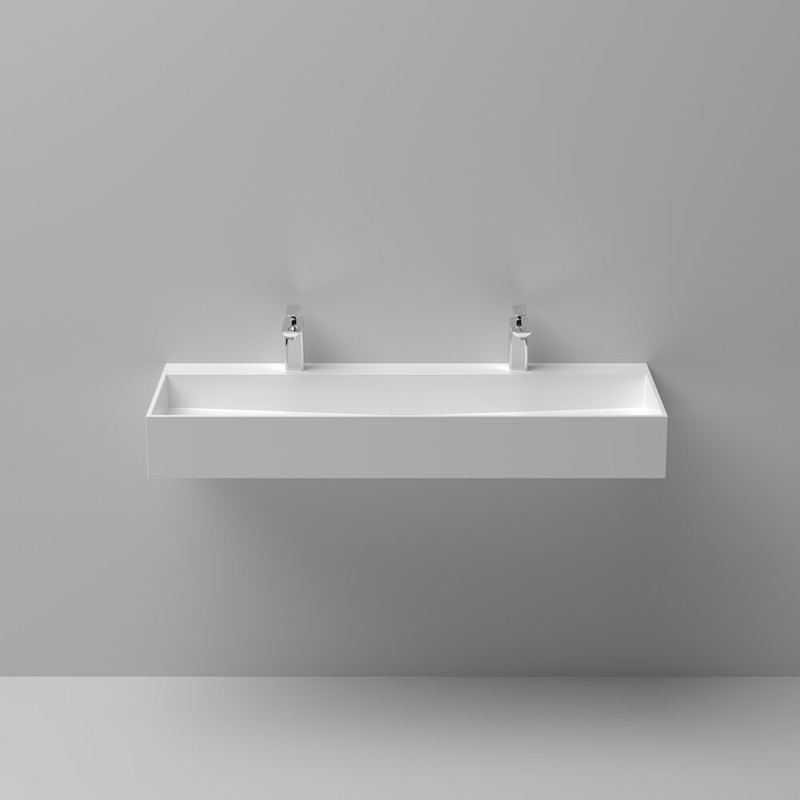 Minimalist Double-Sink Wall-Mounted Vanity