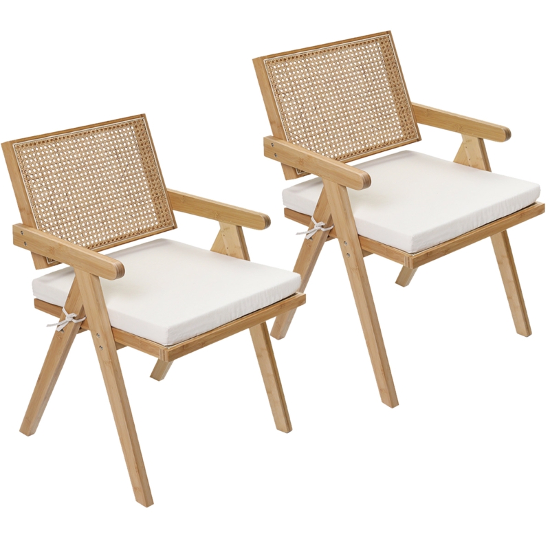 Coastal Farmhouse Bamboo Dining Chair Set