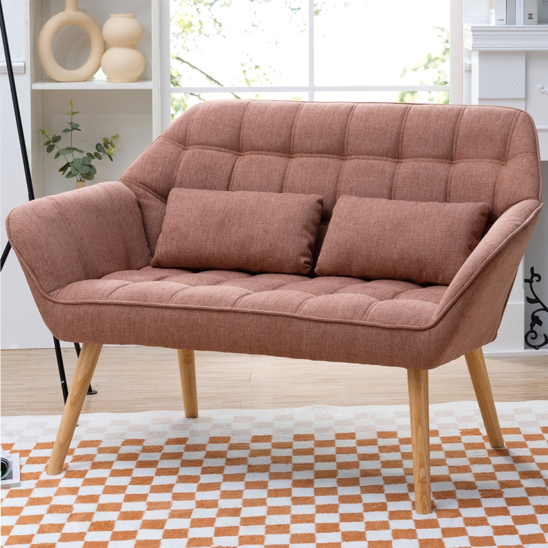 Modern Fabric Loveseat Sofa