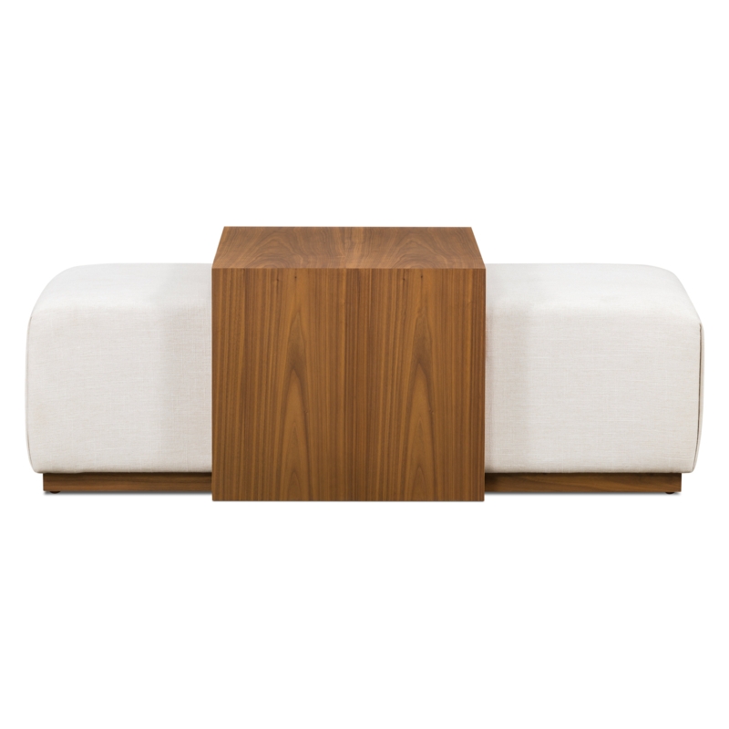 Fabric Ottoman with Sliding Table