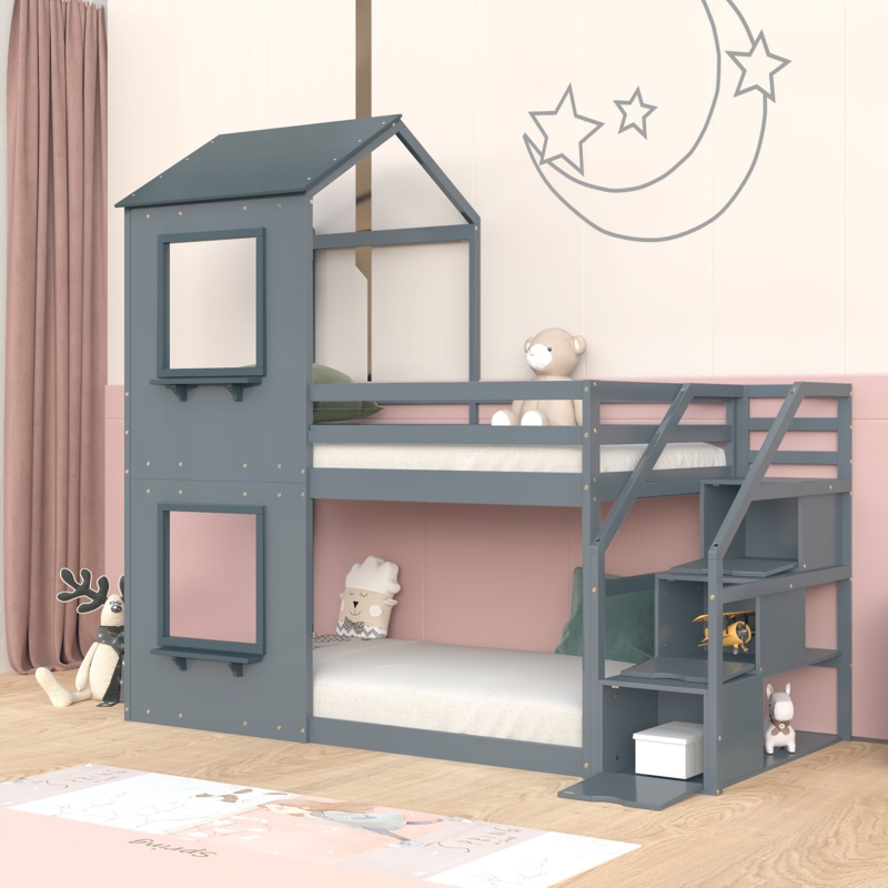 Twin Over Twin Playhouse Bunk Bed