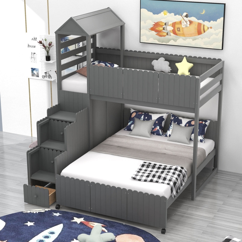 Twin-Over-Full Bunk Bed with Storage