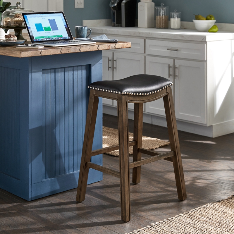 Classic Counter-Height Stool with Nailhead Trim
