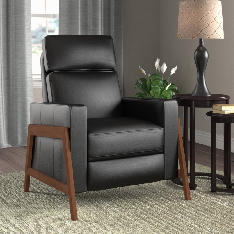Leather Pushback Recliner with Captivating Frame