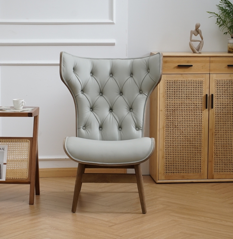 Modern Wingback Chair with Foam-Filled Upholstery