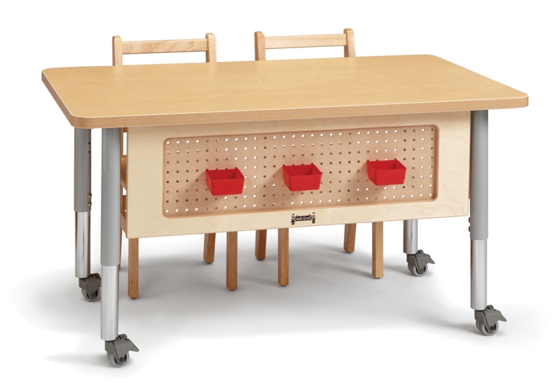 Rectangular Activity Table with Wheels and Storage