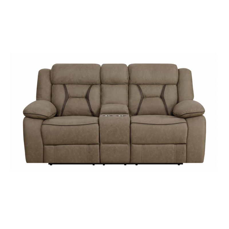 Upholstered Recliner Chair with Console Storage