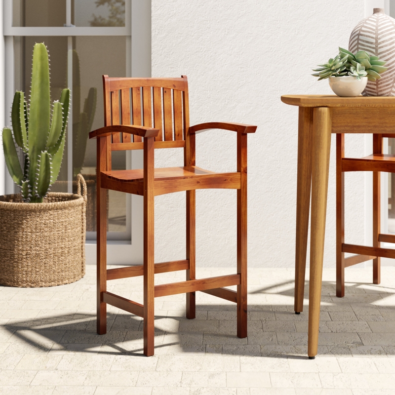 Outdoor Patio Bar Stool with High Back