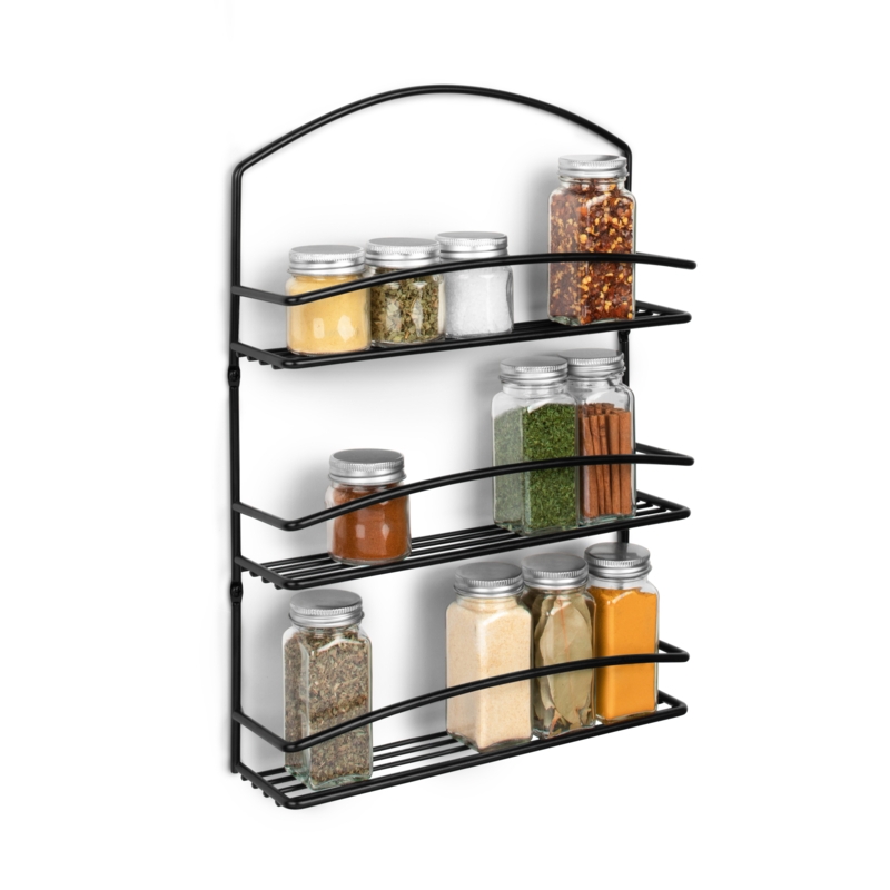 Black Wall-Mounted Spice Rack