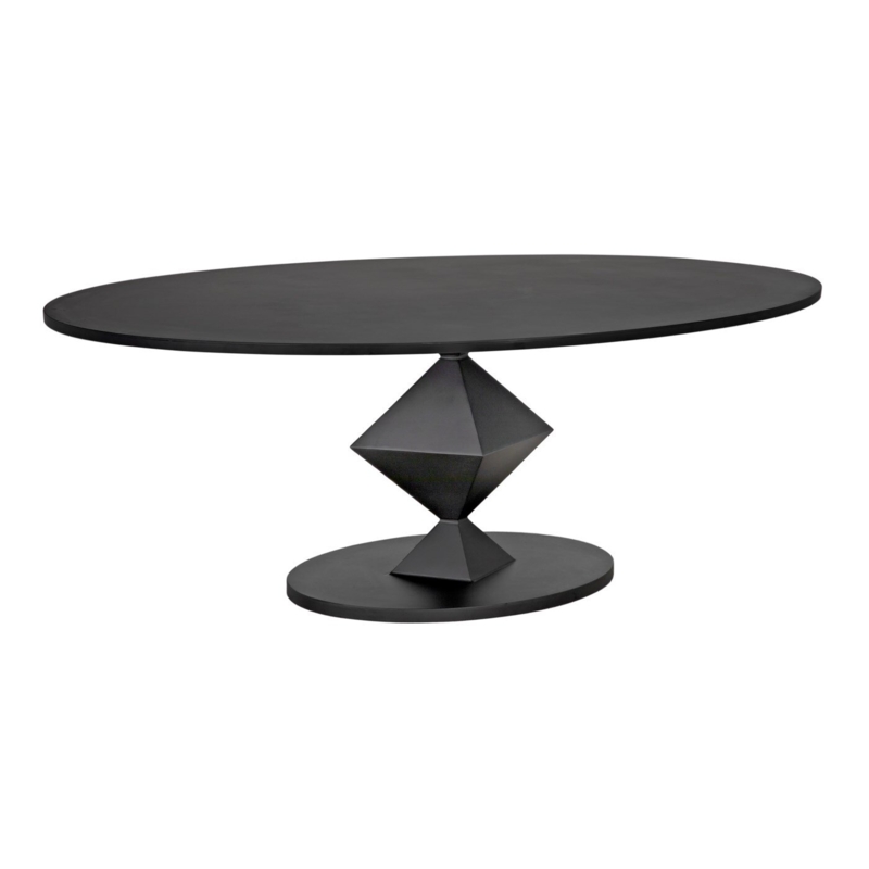 Bold Looping Steel Base with Black Ceruse Finish