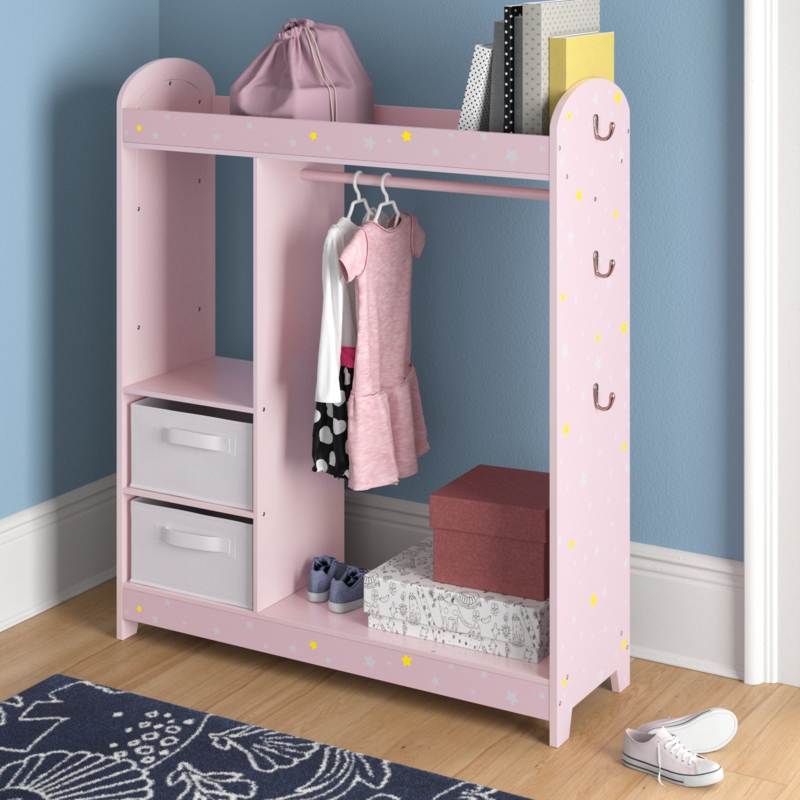 Starry Clothing Rack with Mirror and Storage