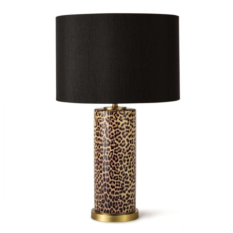 Leopard Print Lamp with Black Shade
