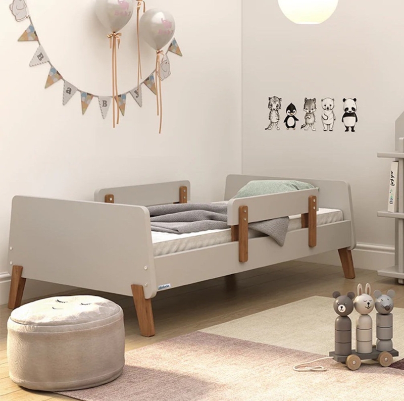 Toddler Bed with Playful Curves and Safety Rails