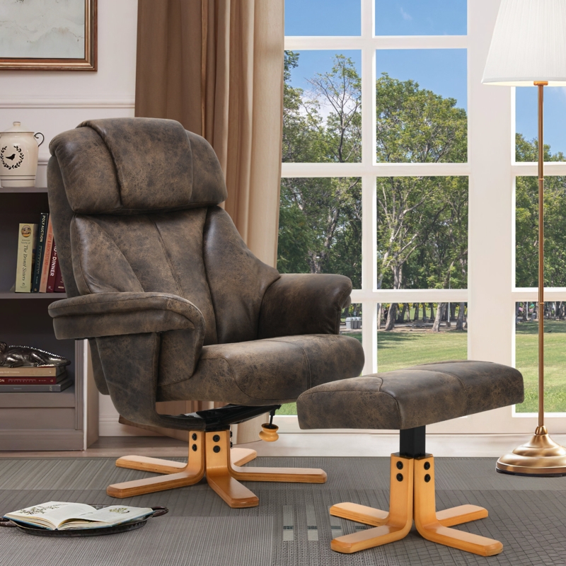Swivel Recliner Chair and Ottoman Set