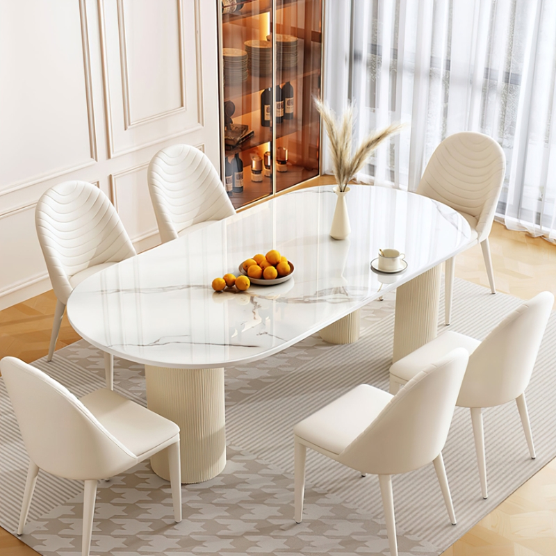 Beige Modern Minimalist Dining Table