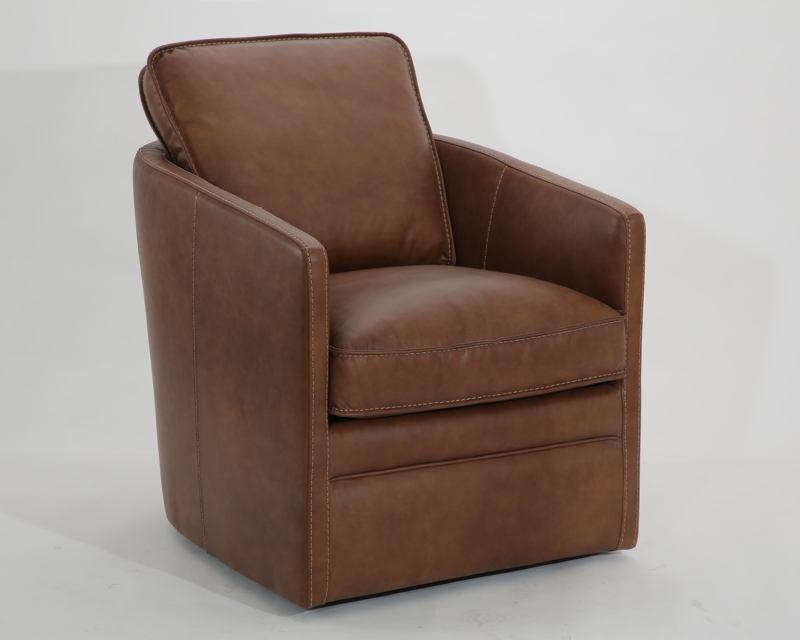 Swivel Armchair with High Back and Square Arms