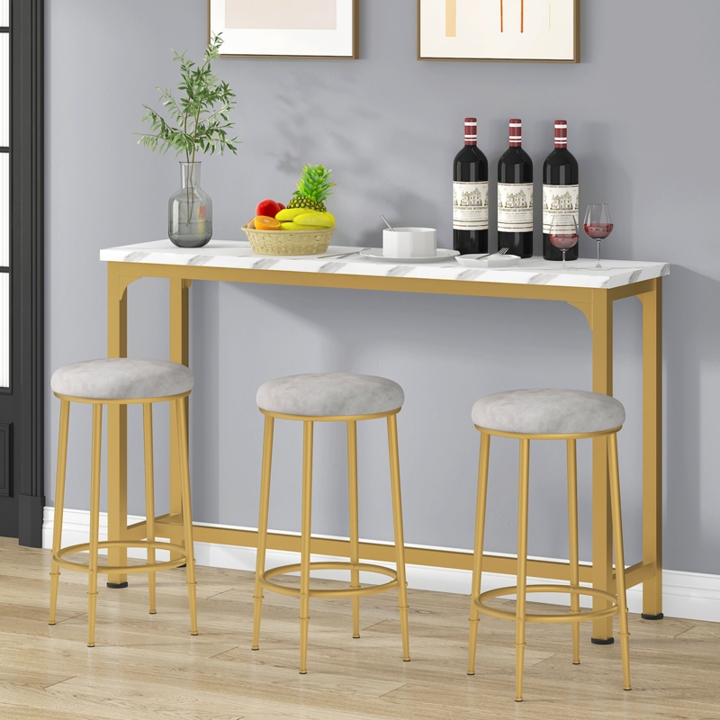 3-Person Dining Set with Space-Saving Stools