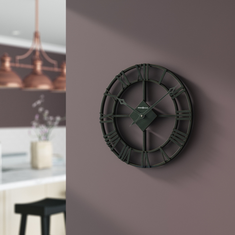 Lacy II Wall Clock in Charcoal Gray