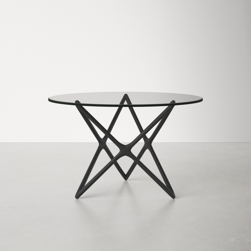 Star-shaped Base Glass Dining Table